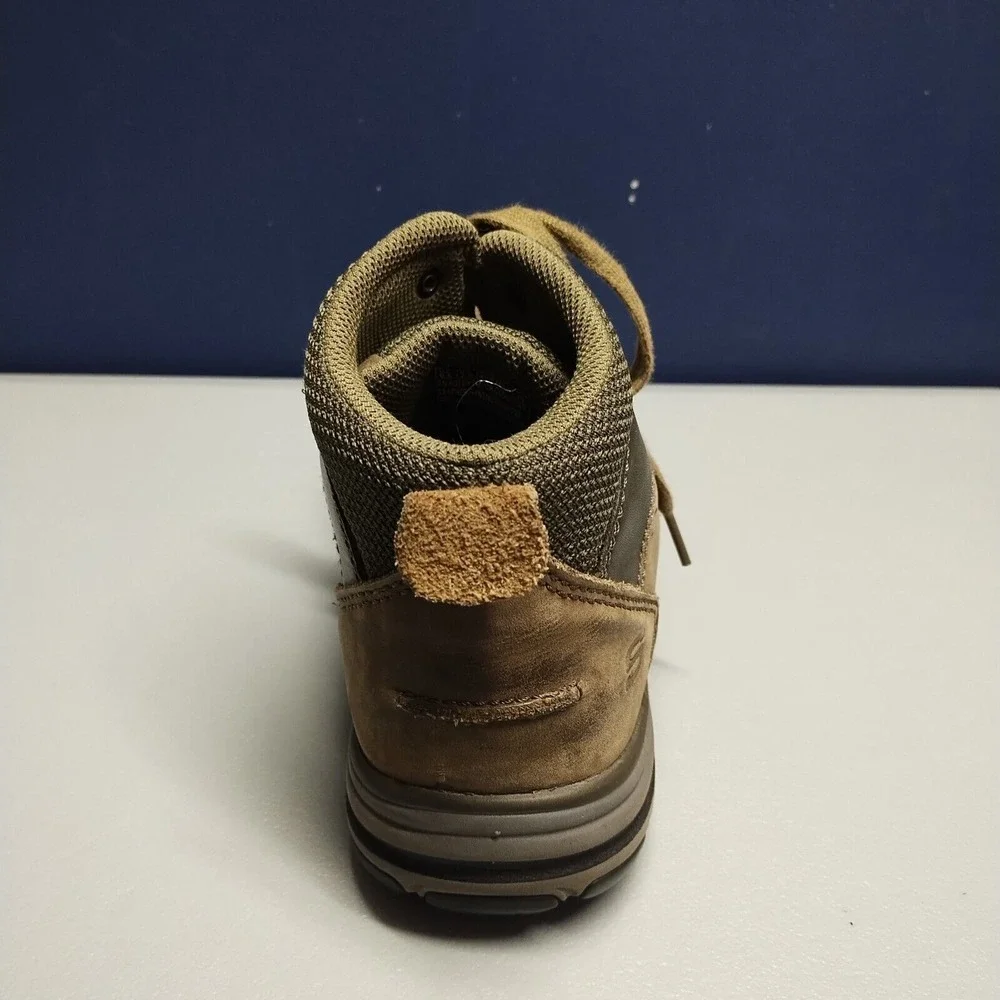 Skechers Classic Fit Boots Mens Size 8.5 Brown Leather Memory Foam Lace Up 65169